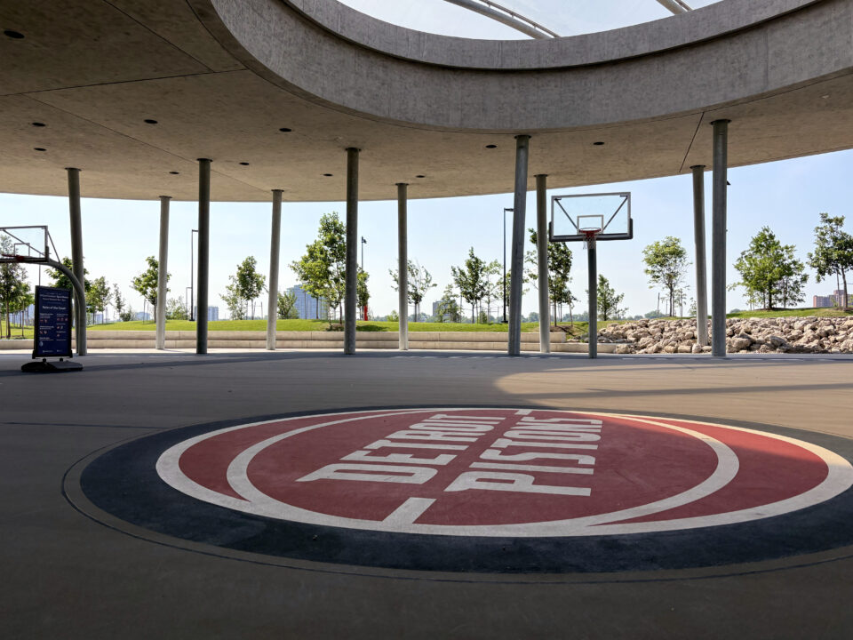Detroit Piston Basketball courts at Ralph C. Wilson Centennial Park